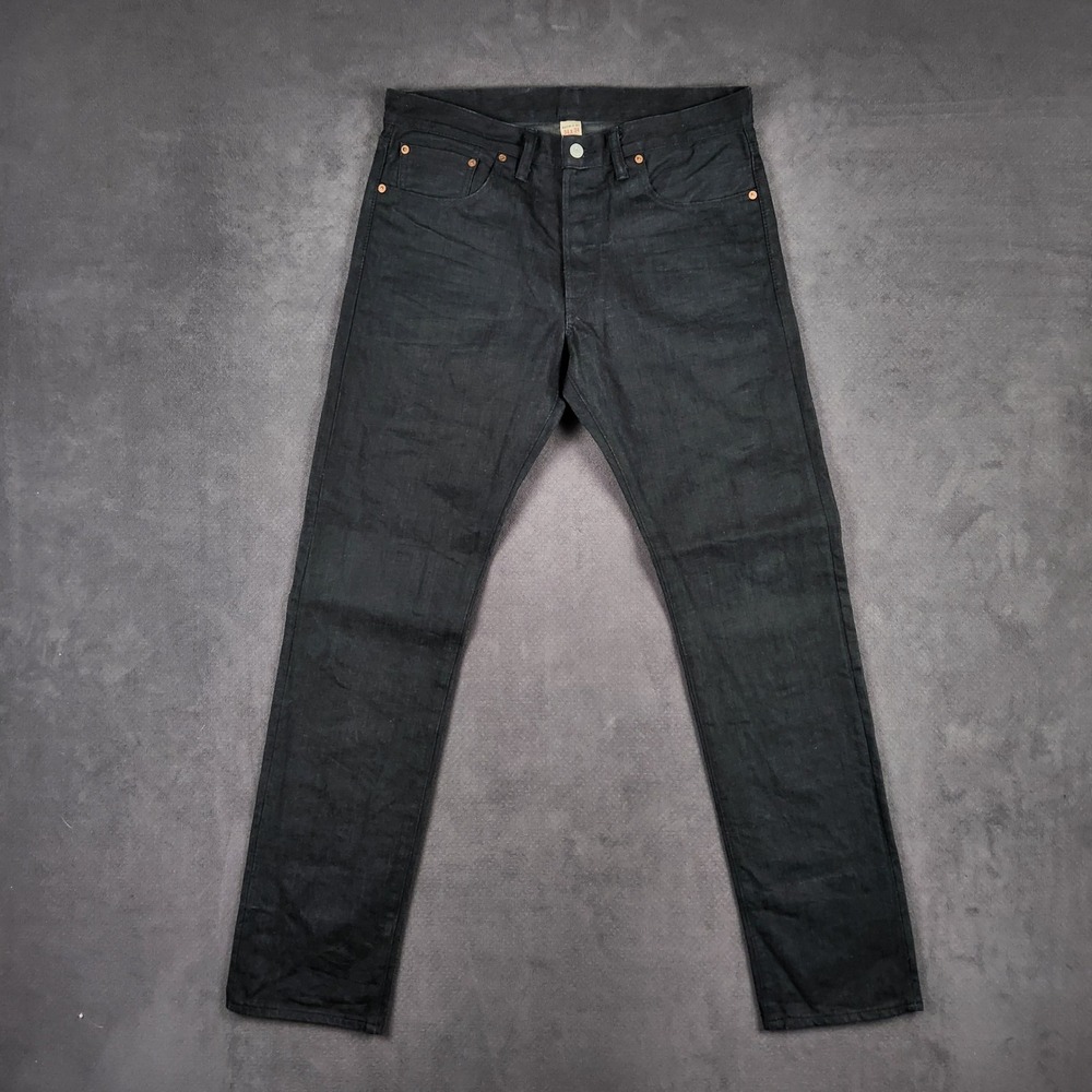 RRL Ralph Lauren Jeans Mens 34x34 Black Slim Fit Japan Woven Selvedge Denim USA